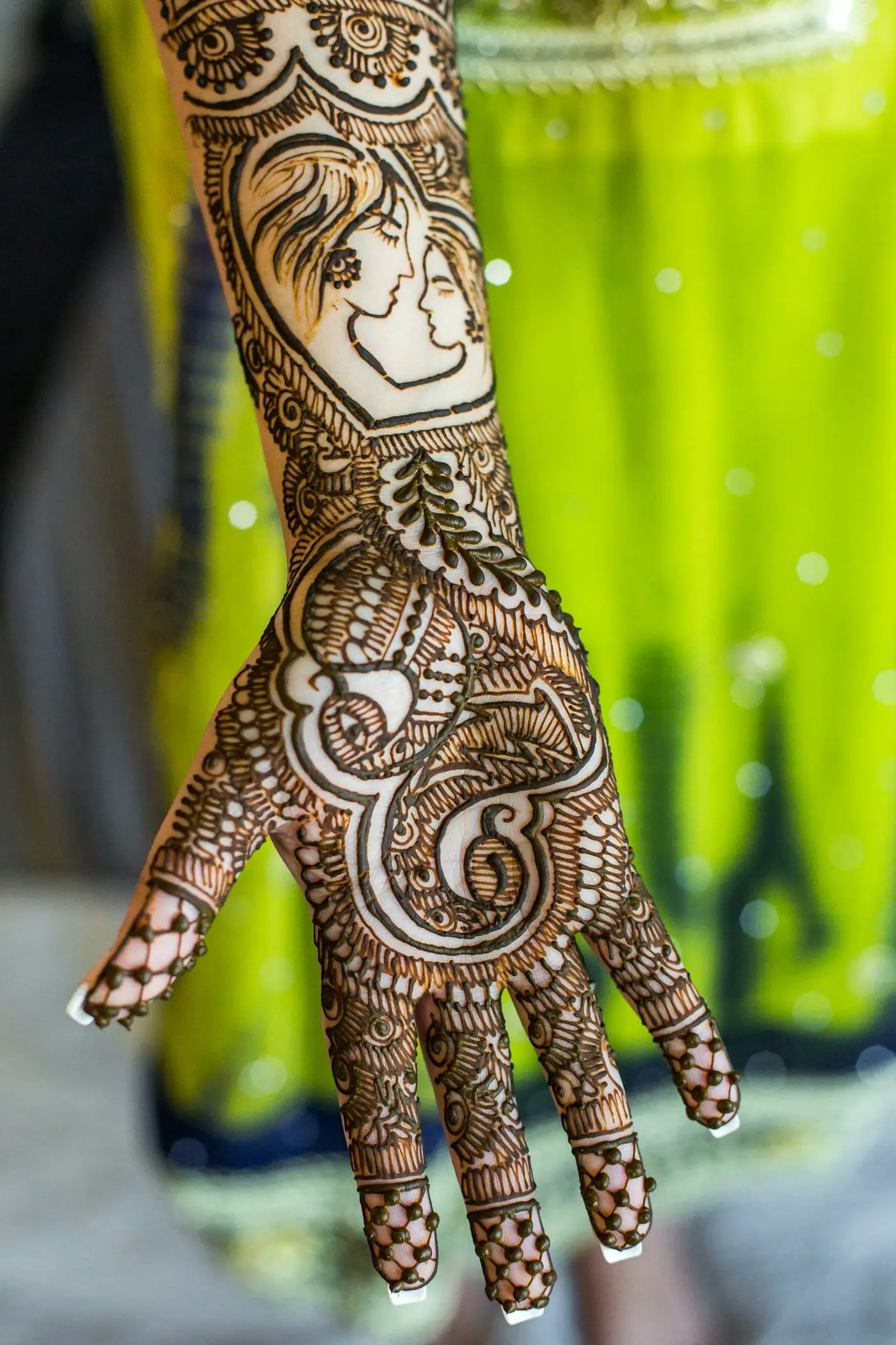 Intricate mehndi design on a hand